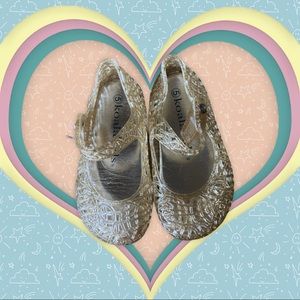 Koala kids gold glitter jelly shoes